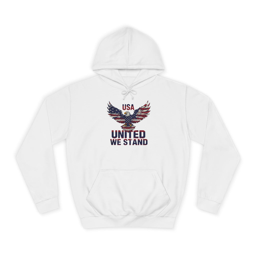 Patriotic Eagle Hoodie - USA "United We Stand" American Flag Graphic
