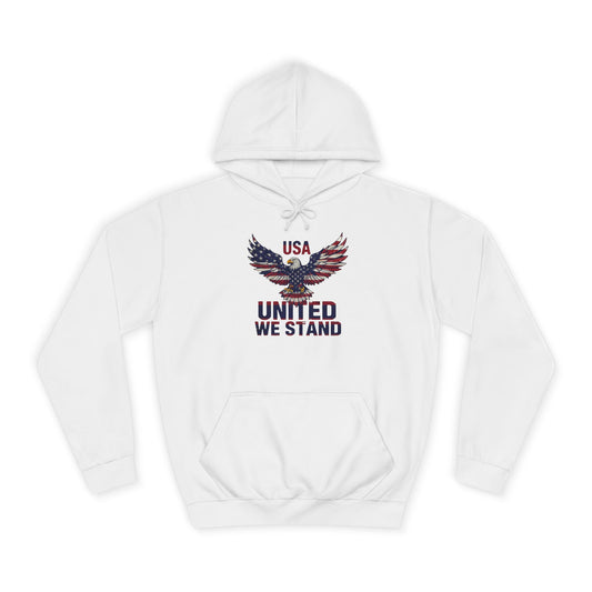 Patriotic Eagle Hoodie – Unisex USA “United We Stand” American Flag Graphic