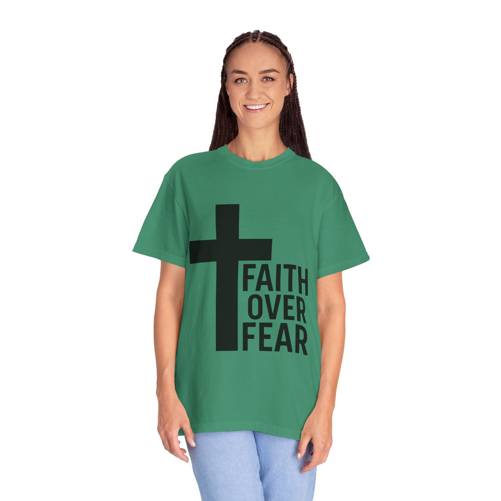 Faith Over Fear T-Shirt — Christian Cross Inspirational Tee