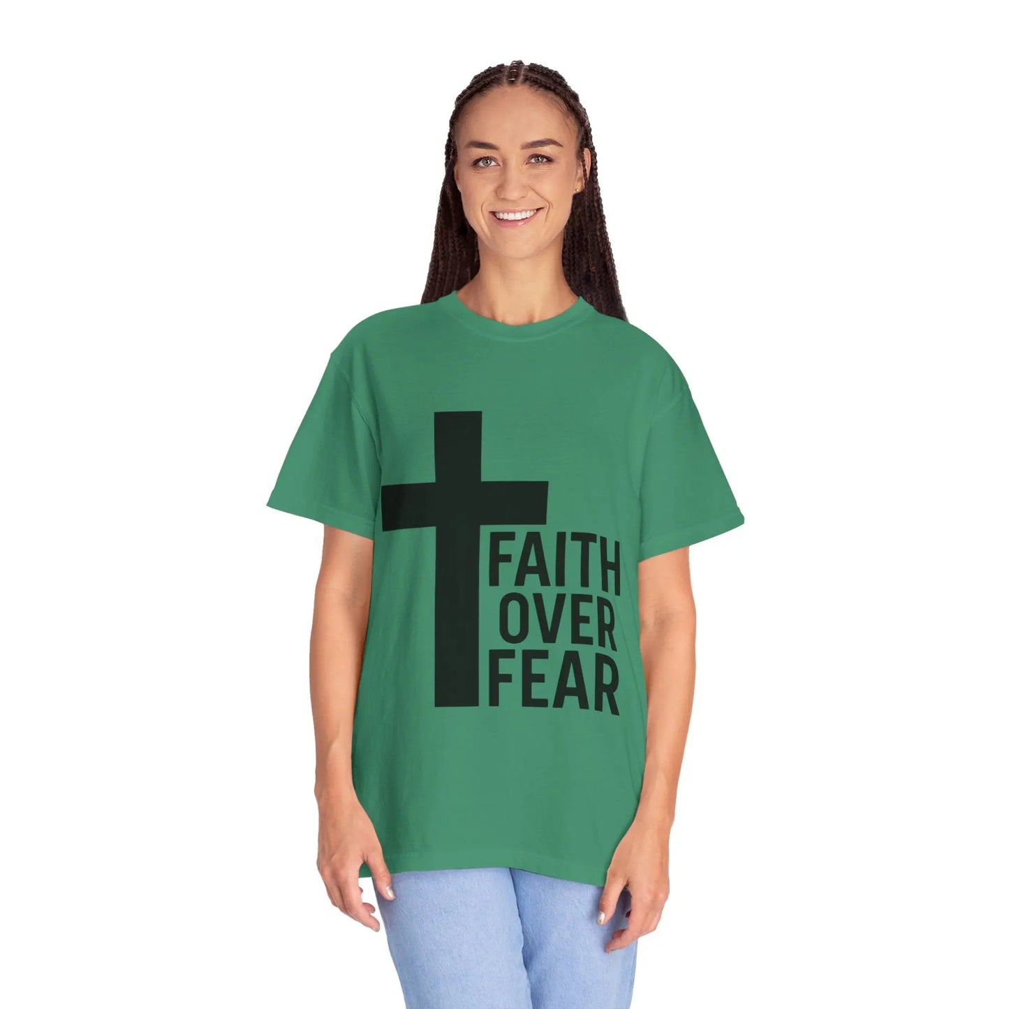 Faith Over Fear T-Shirt — Christian Cross Inspirational Tee Printify