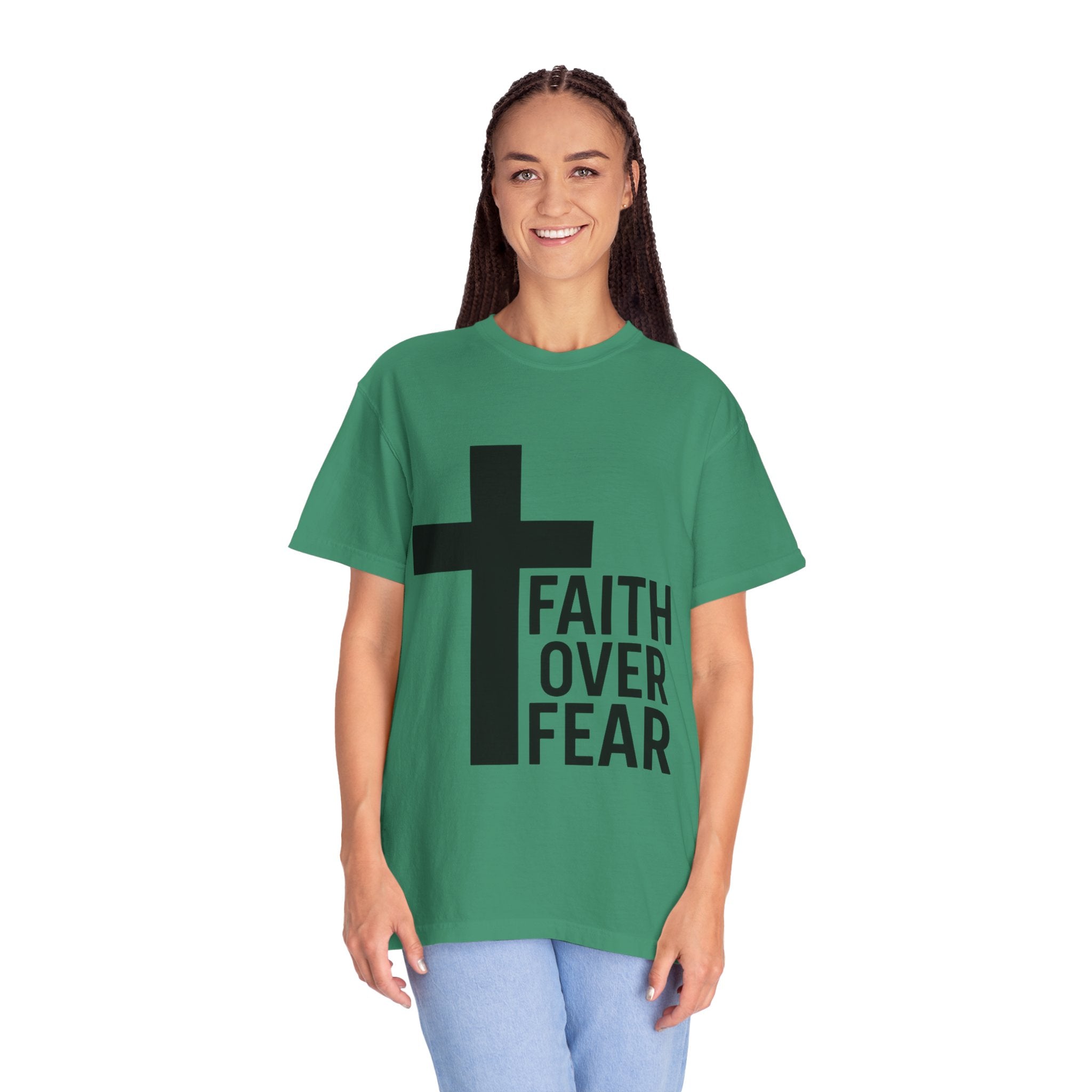 Faith Over Fear T-Shirt — Christian Cross Inspirational Tee