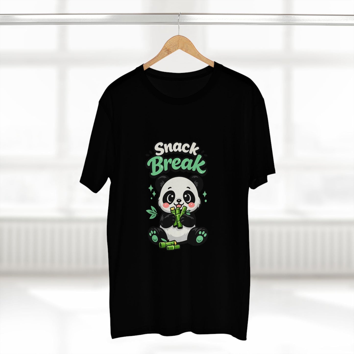 Snack Break Panda T-Shirt — Cute Panda Eating Bamboo Graphic Tee Printify