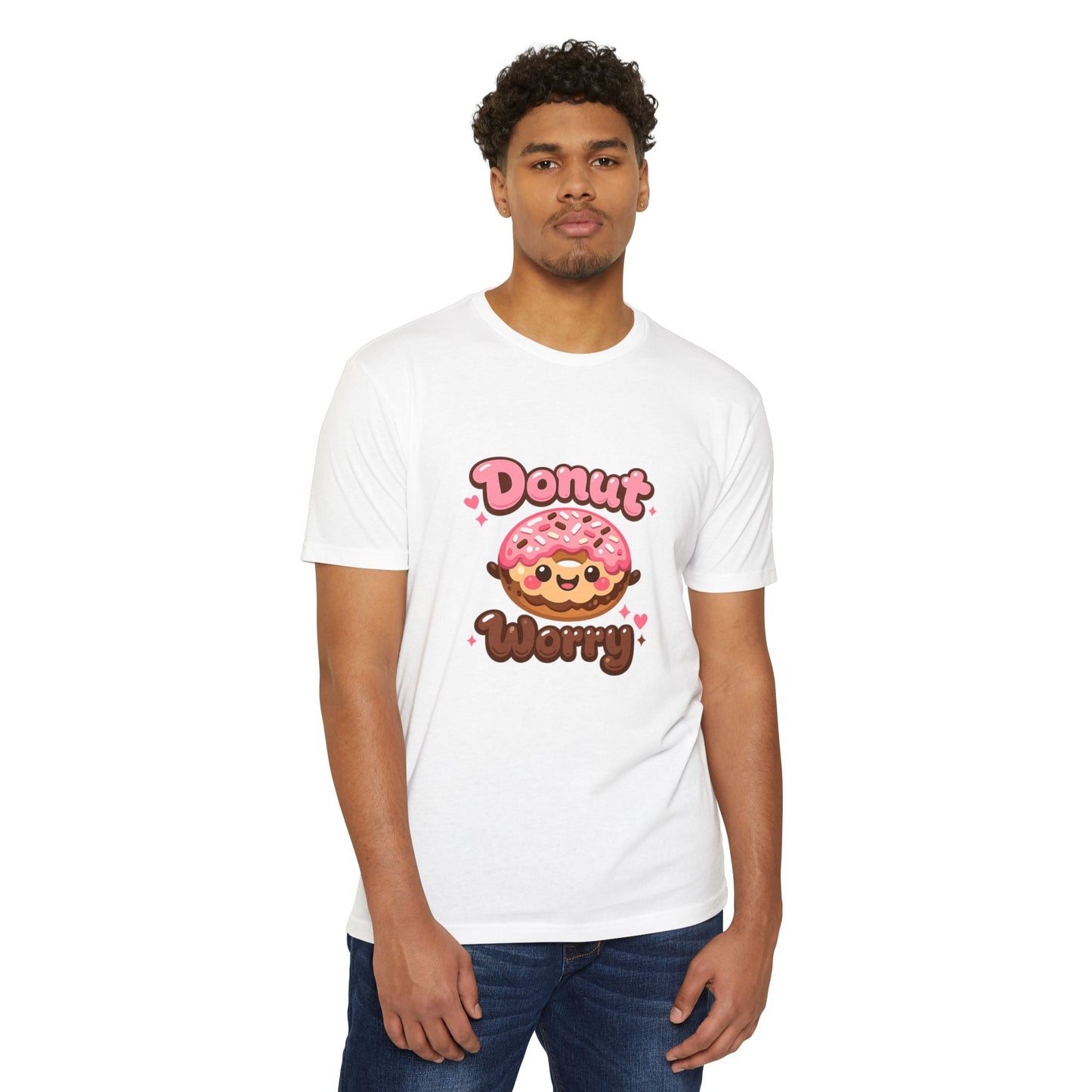 Donut Worry T-Shirt — Cute Kawaii Doughnut Graphic Tee Printify