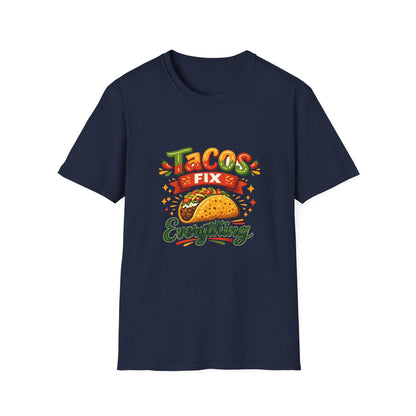 T-Shirt — "Tacos Fix Everything" Funny Taco Lover Graphic Tee Printify