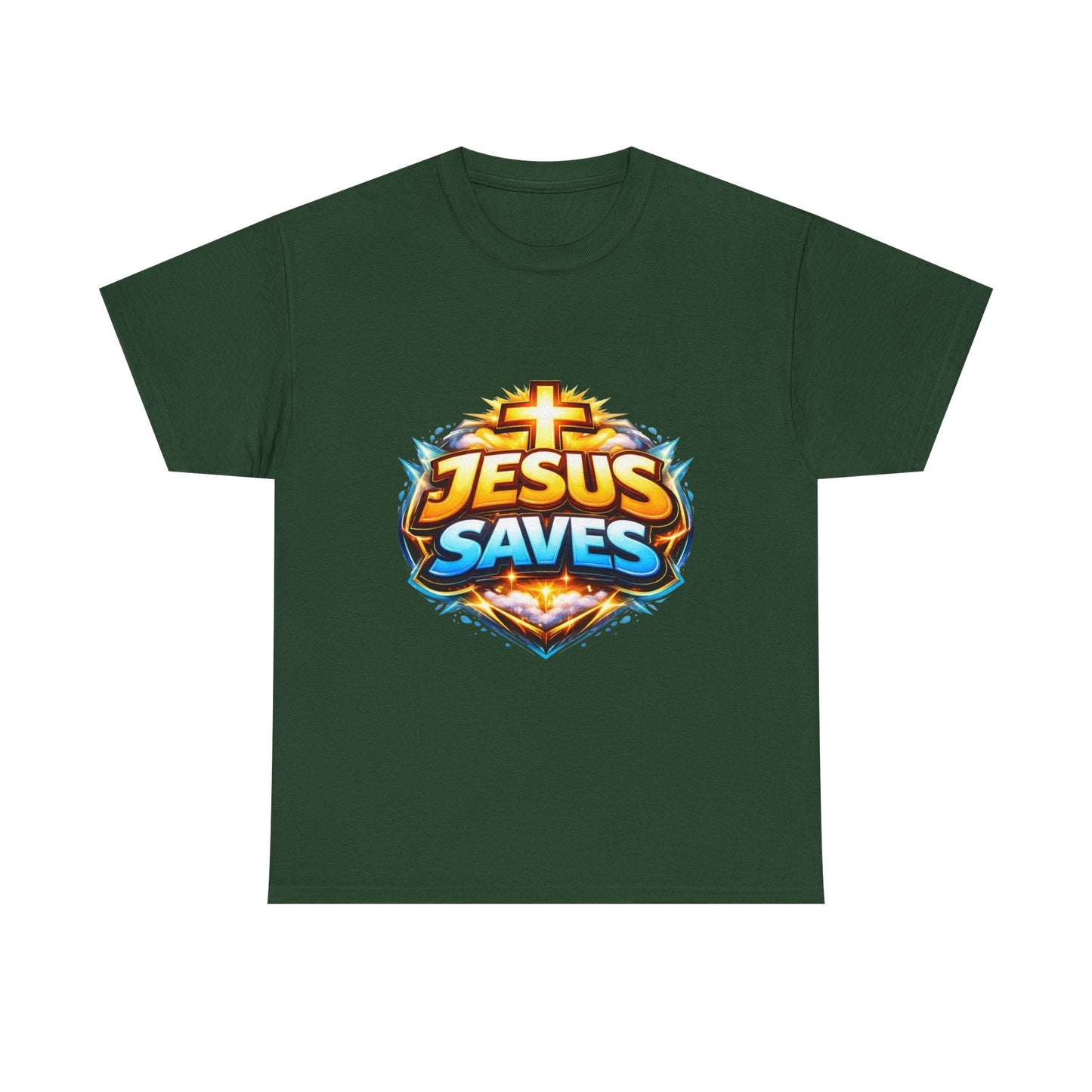 Jesus Saves T-Shirt for Men – Bold Faith Graphic Tee for Christians Printify