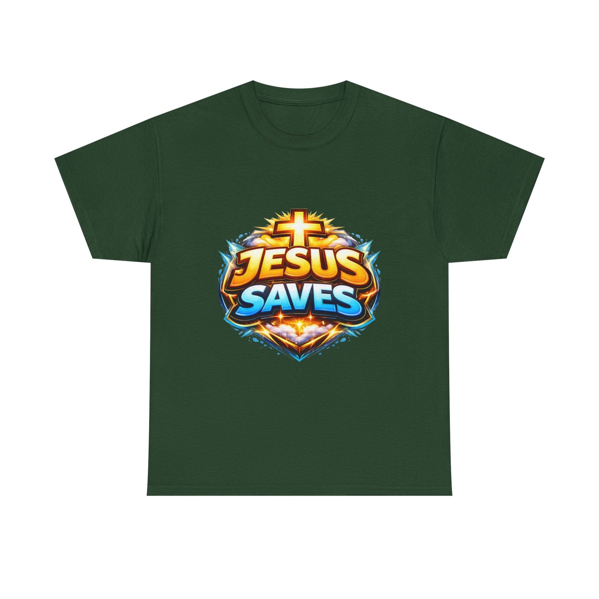 Jesus Saves T-Shirt for Men – Bold Faith Graphic Tee for Christians Printify