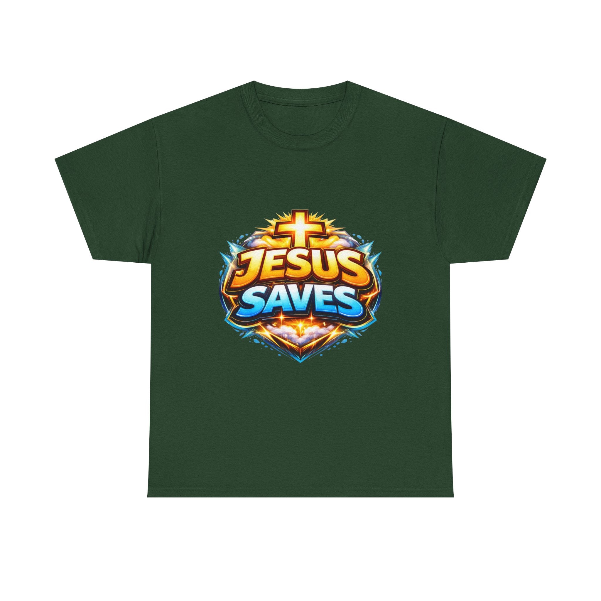 Jesus Saves T-Shirt — Bold Faith Graphic Tee for Christians, Church & Easter