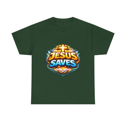 Jesus Saves T-Shirt for Men – Bold Faith Graphic Tee for Christians Printify