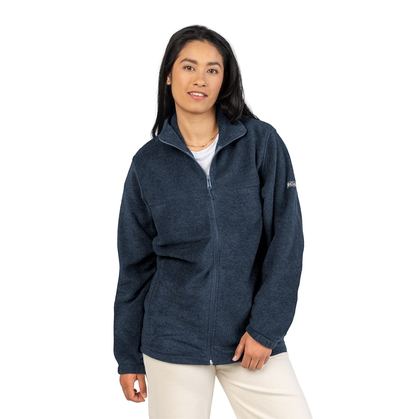 Embroidered Psychedelic Patch Fleece Jacket – Unisex Colorful Abstract Back Design Printify