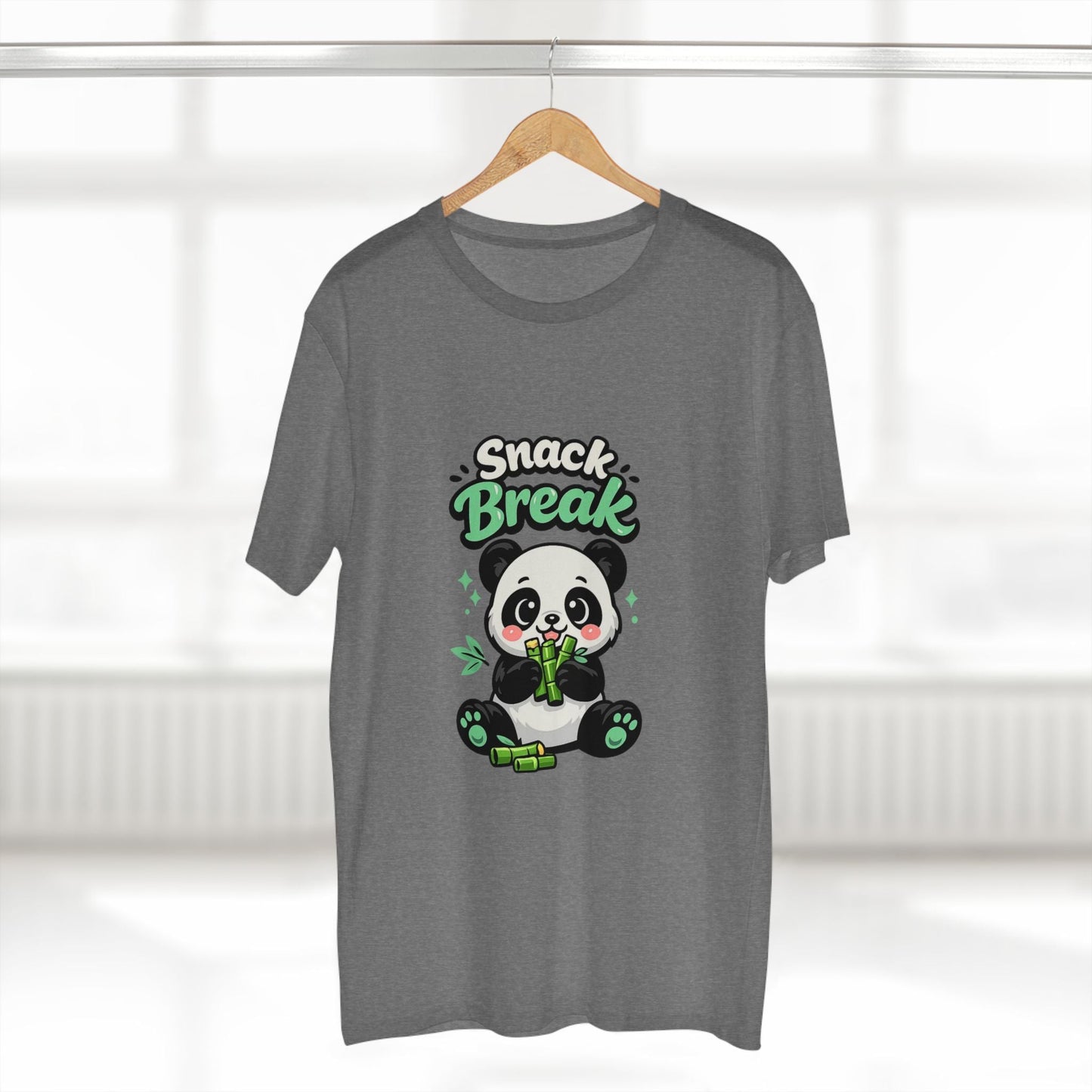 Snack Break Panda T-Shirt — Cute Panda Eating Bamboo Graphic Tee Printify