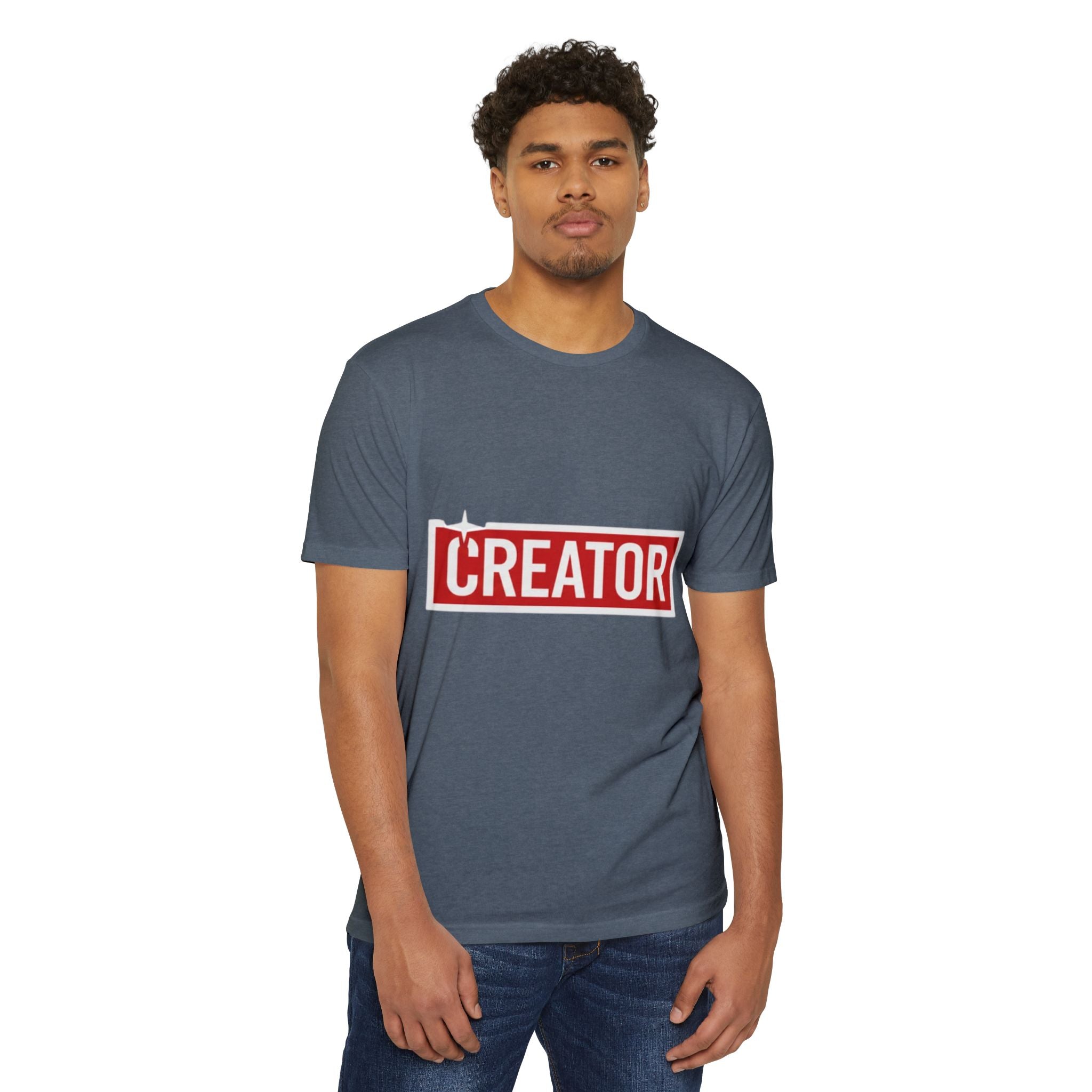 Creator Graphic T-Shirt — Bold Red Box Logo Tee for Content Creators