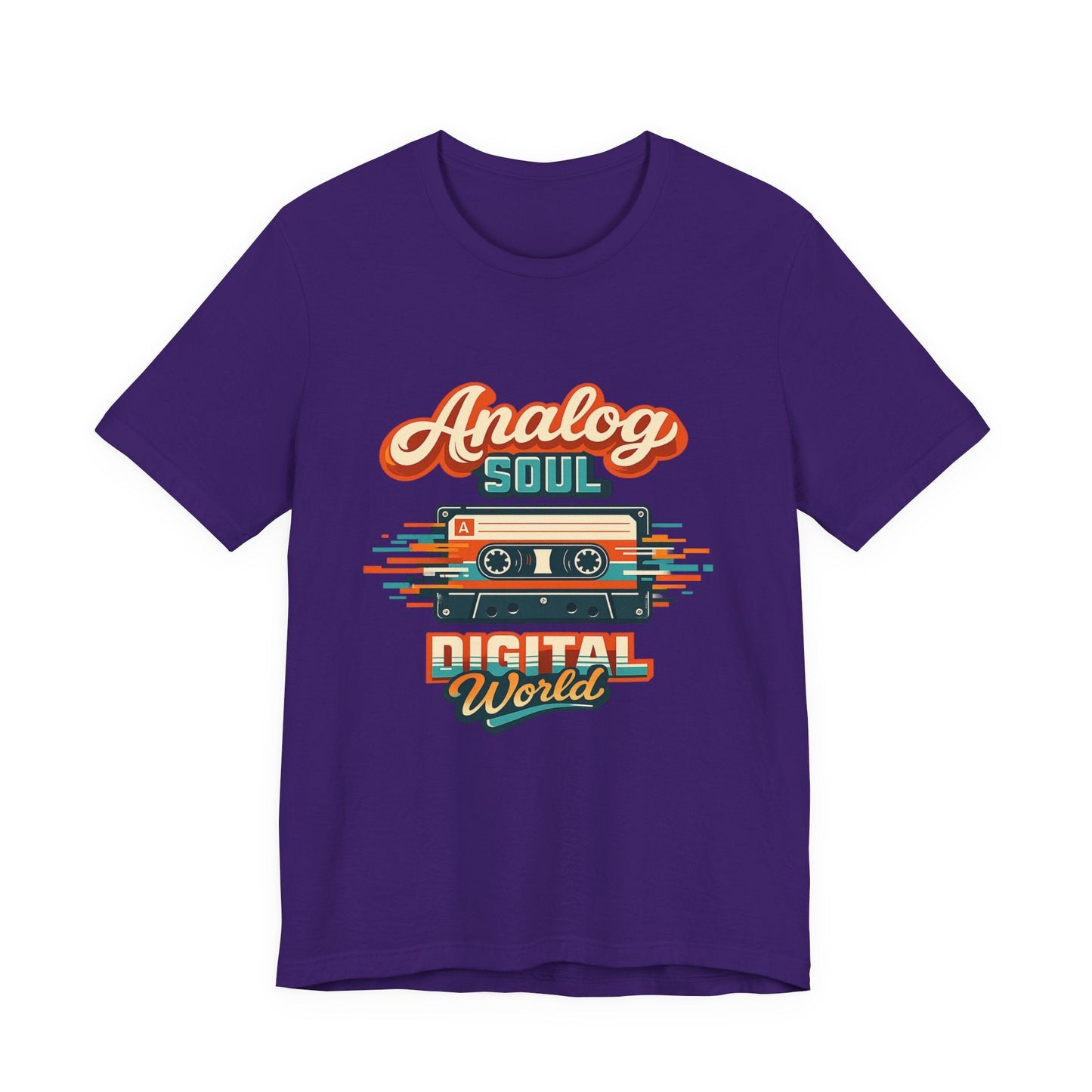 Analog Soul Digital World T-Shirt – Retro Cassette Tee for Music Lovers Printify