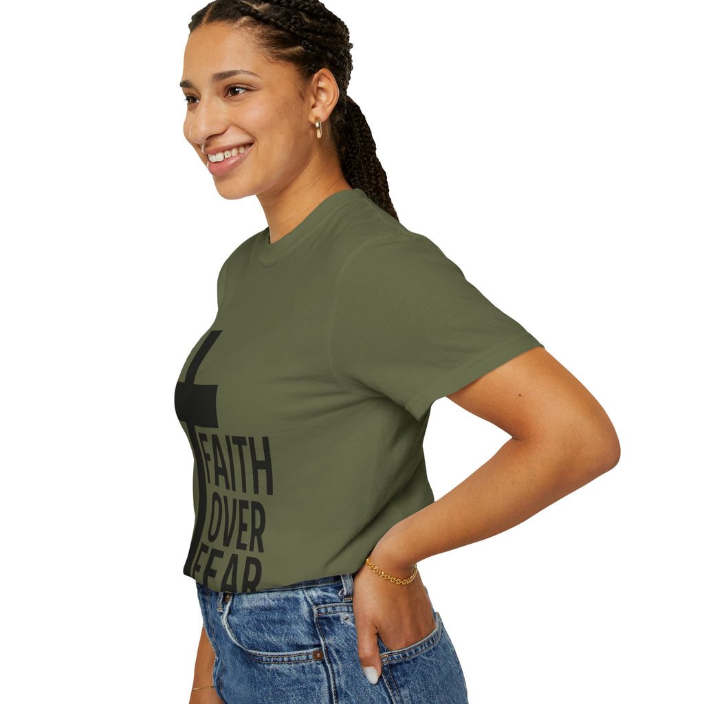 Faith Over Fear T-Shirt — Christian Cross Inspirational Tee