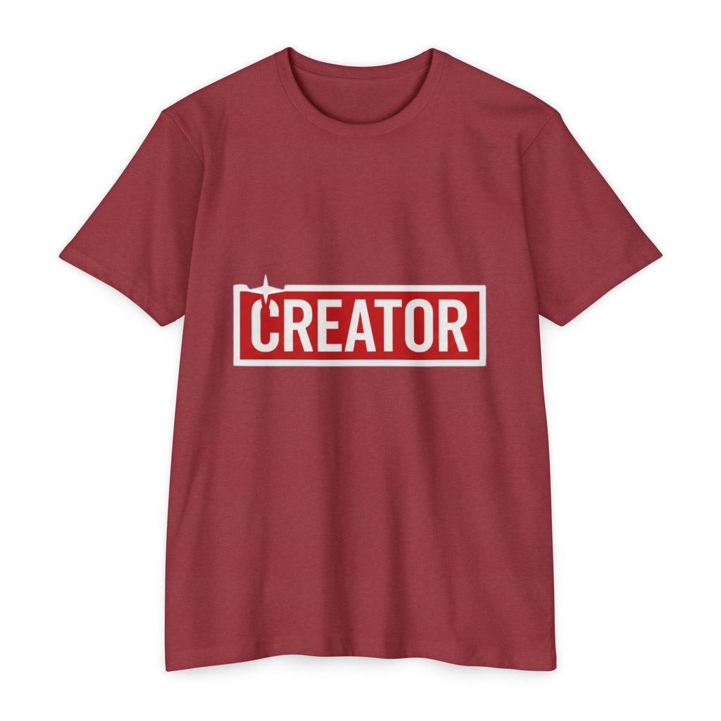 Creator Graphic T-Shirt — Bold Red Box Logo Tee for Content Creators