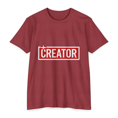 Creator Graphic T-Shirt for Men – Bold Red Box Logo Tee for Content Creators Printify