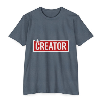 Creator Graphic T-Shirt for Men – Bold Red Box Logo Tee for Content Creators Printify