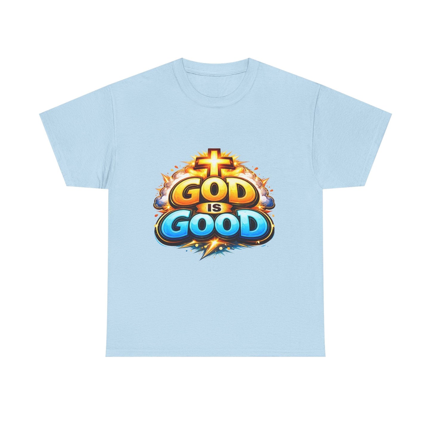God Is Good T-Shirt for Men – Christian Faith Tee with Cross Graphic Printify