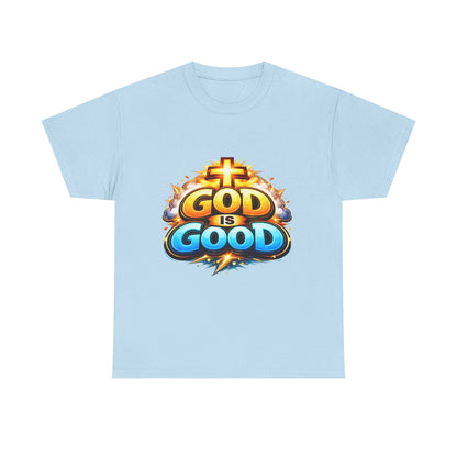 God Is Good T-Shirt for Men – Christian Faith Tee with Cross Graphic Printify