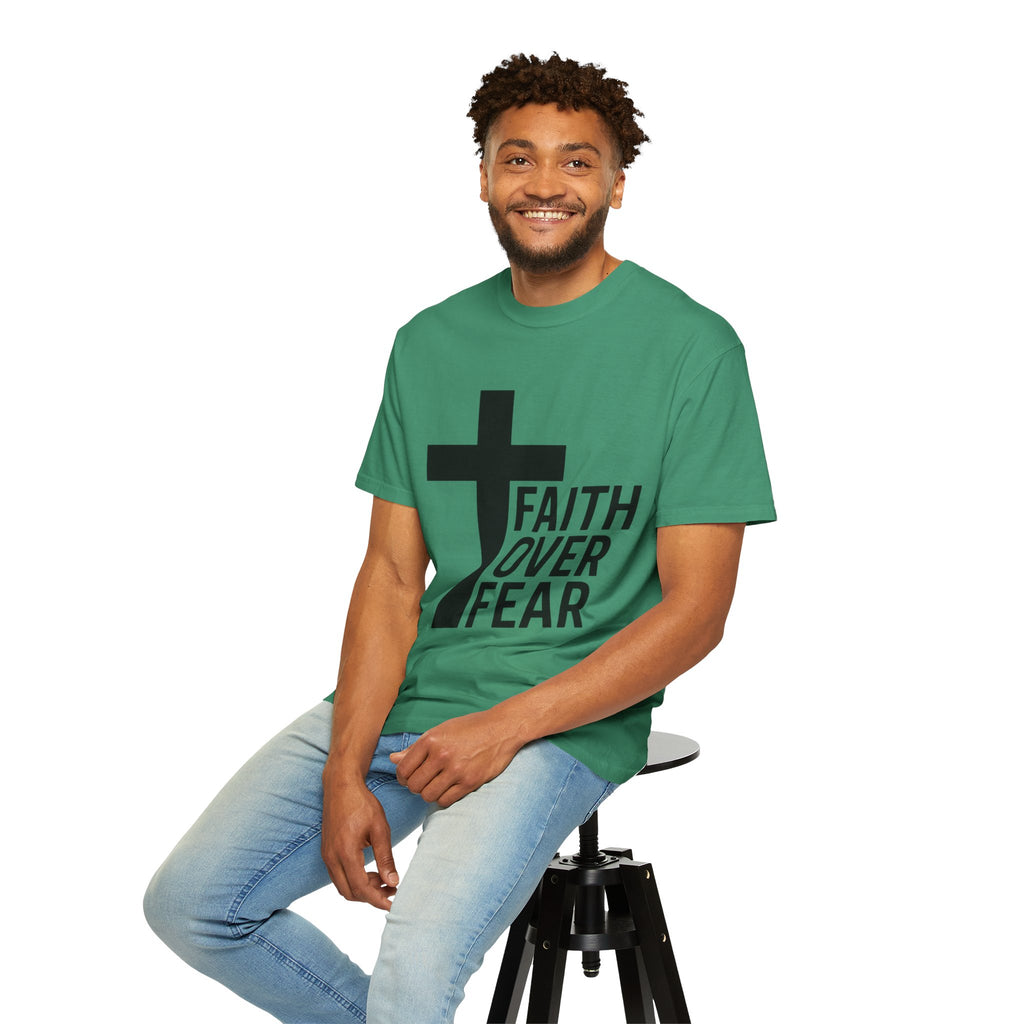 Faith Over Fear T-Shirt — Christian Cross Inspirational Tee