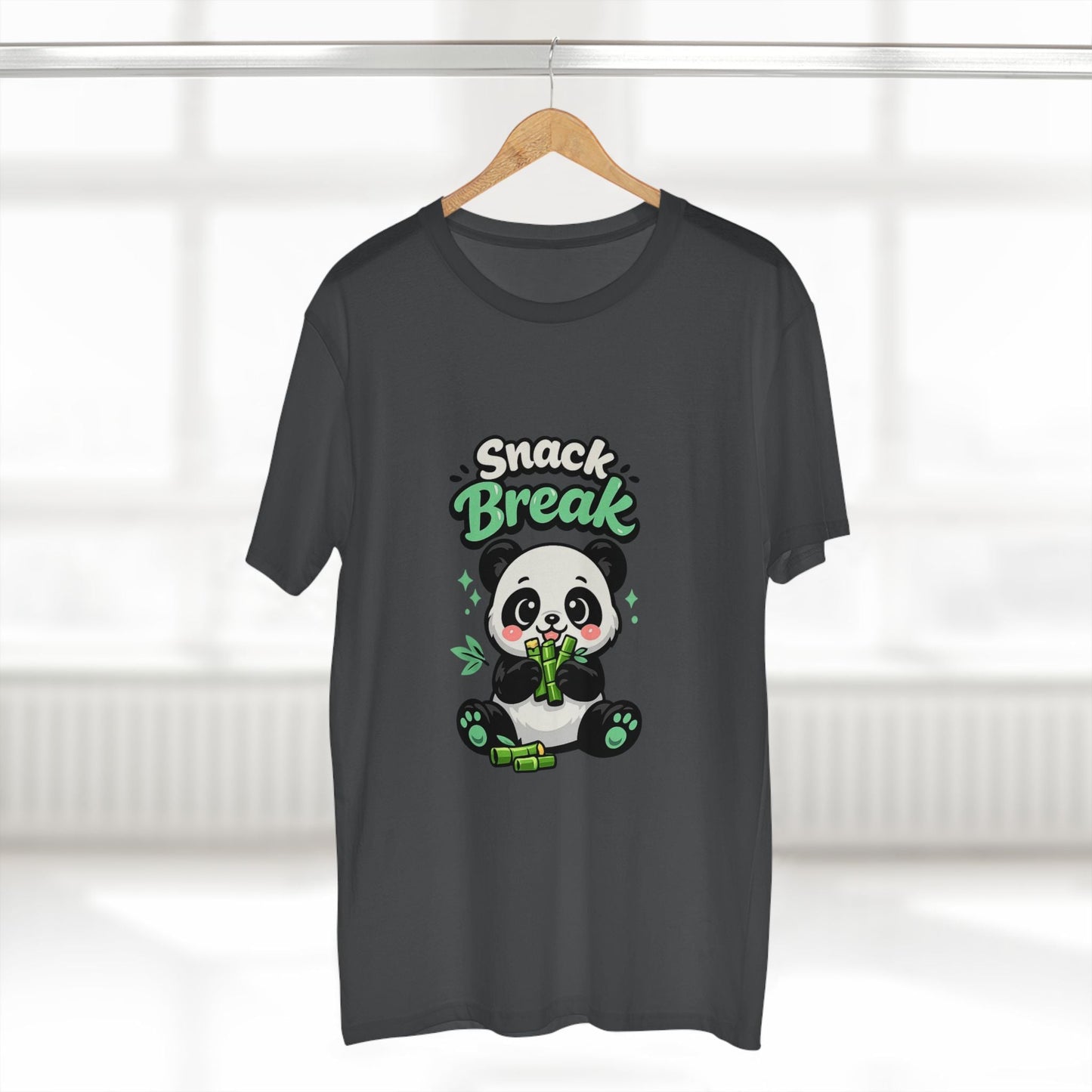 Snack Break Panda T-Shirt — Cute Panda Eating Bamboo Graphic Tee Printify
