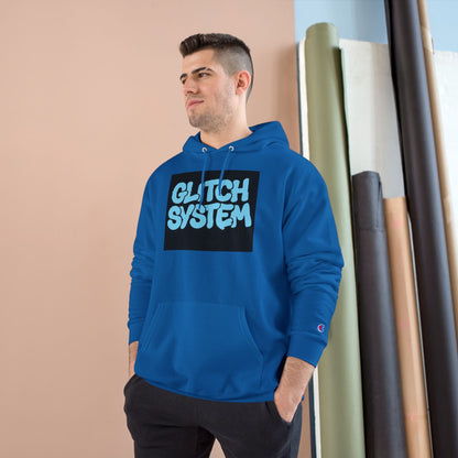 Glitch System Hoodie — Retro Graffiti Streetwear Champion Hoodie Printify