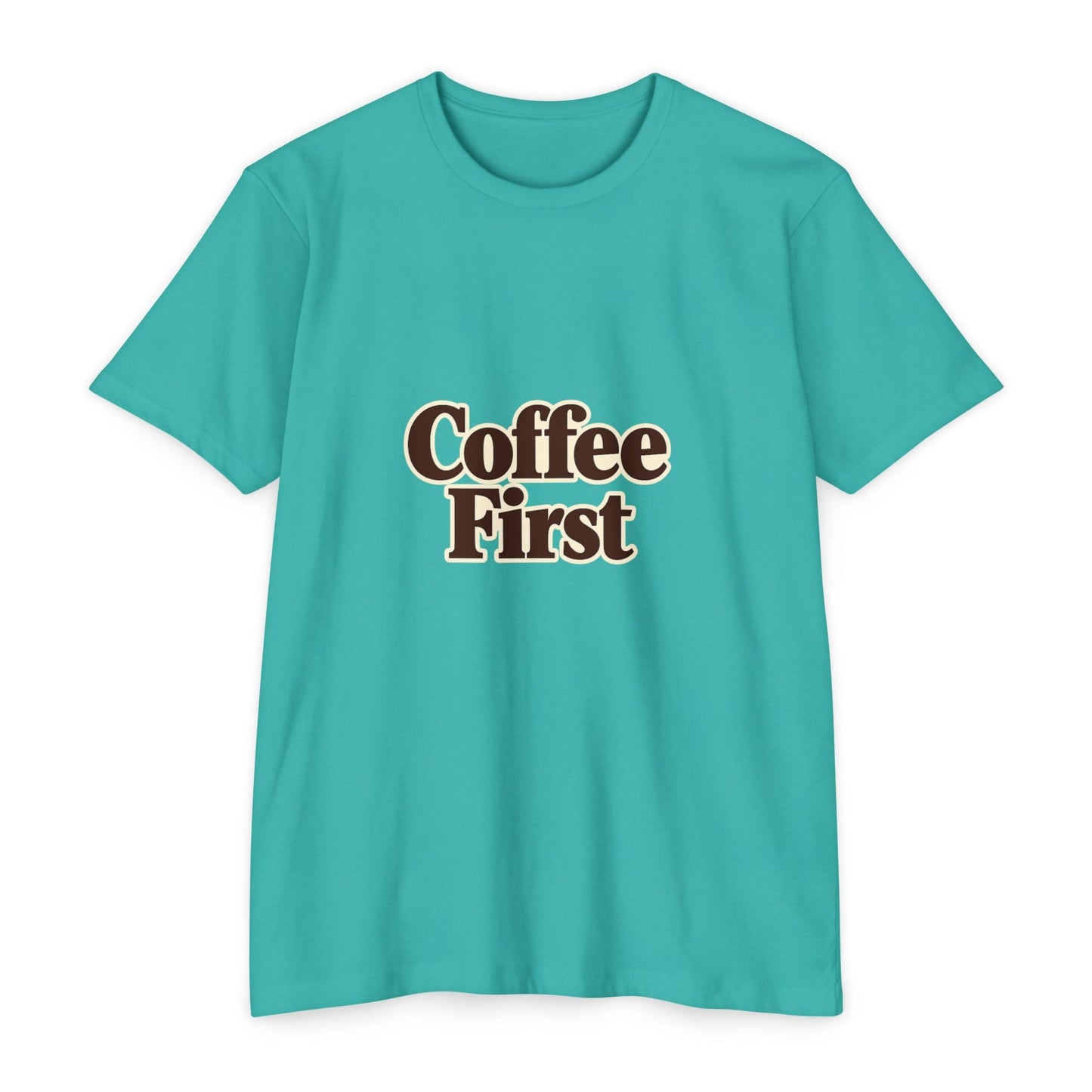 Coffee First T-Shirt — Retro Script Coffee Lover Tee Printify