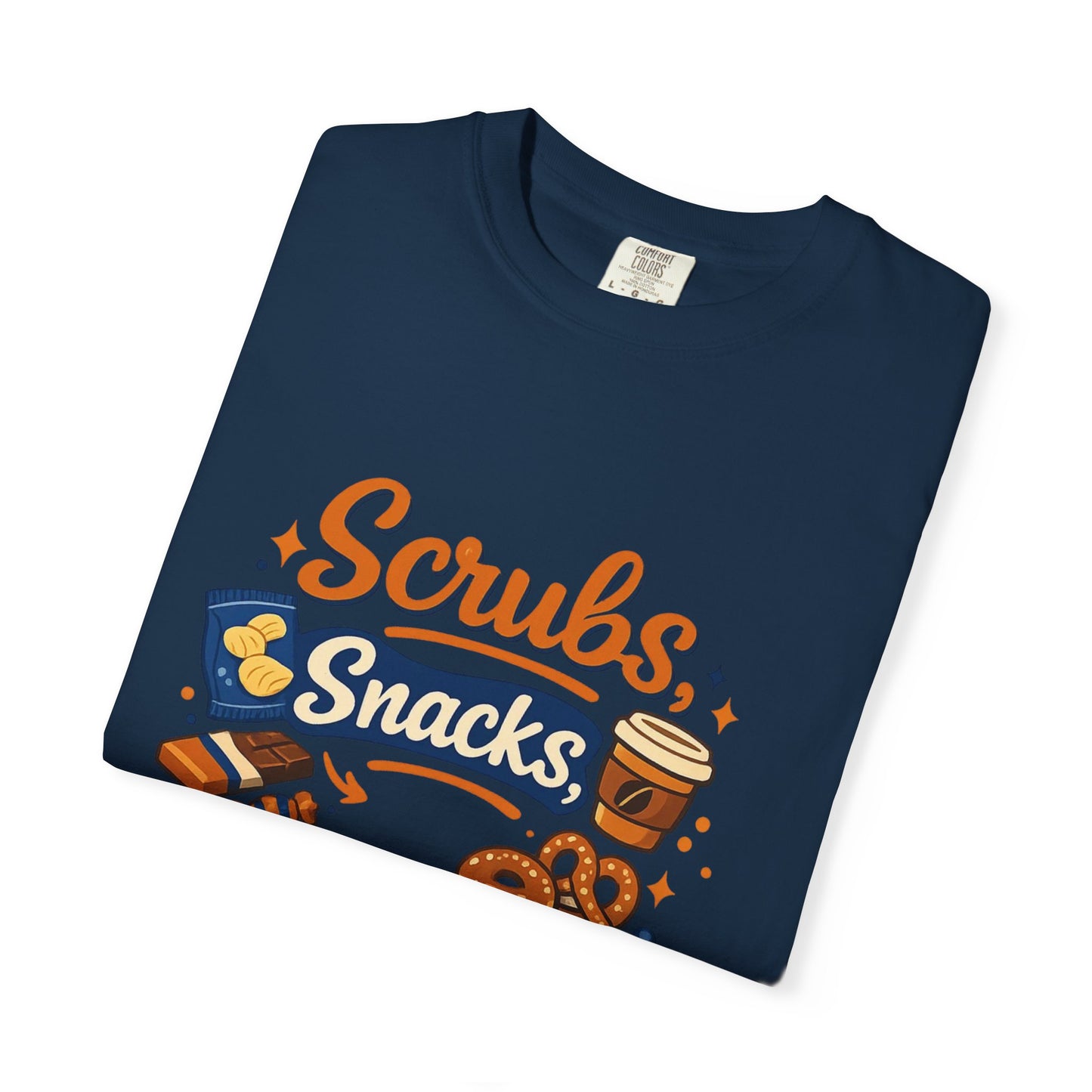 Scrubs Snacks Repeat T-Shirt – Cute Nurse Medical Humor Tee