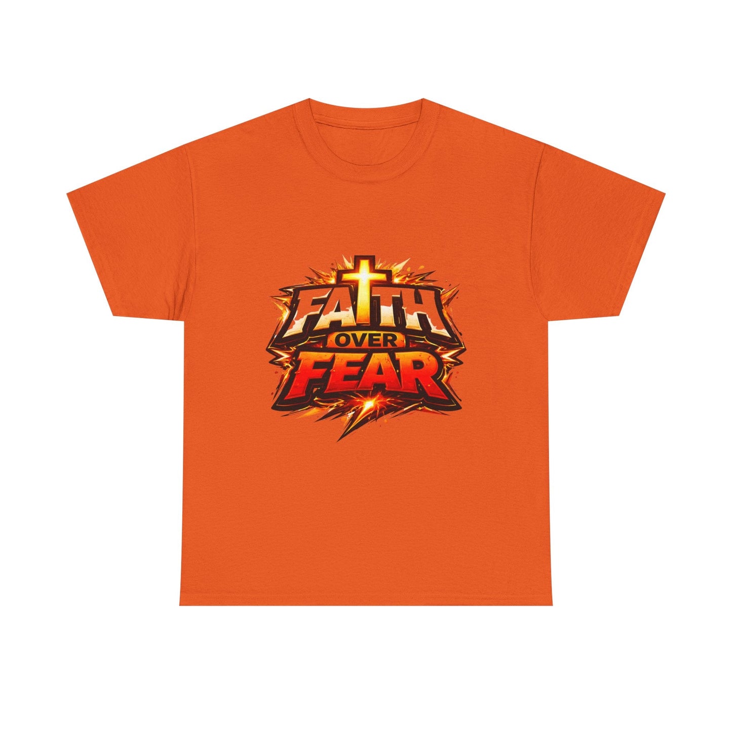 Faith Over Fear T-Shirt for Men – Christian Inspirational Tee with Cross Graphic Printify