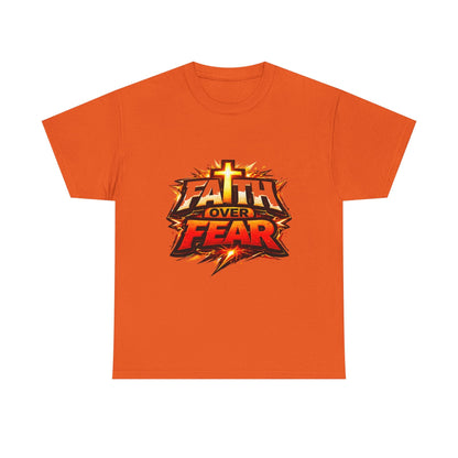 Faith Over Fear T-Shirt for Men – Christian Inspirational Tee with Cross Graphic Printify