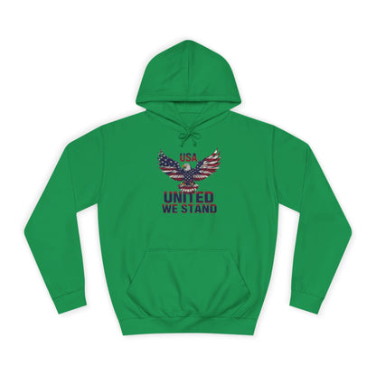 Patriotic Eagle Hoodie – Unisex USA “United We Stand” American Flag Graphic Printify