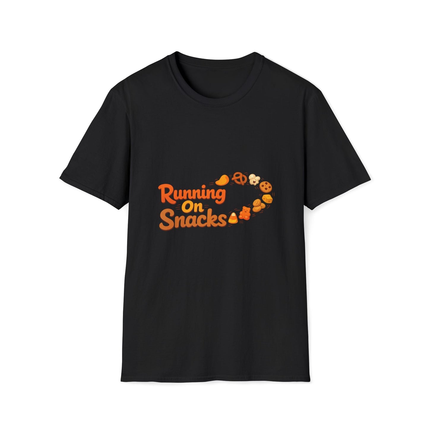 Running On Snacks T‑Shirt — Funny Runner Shirt with Snack Trail Graphic Printify