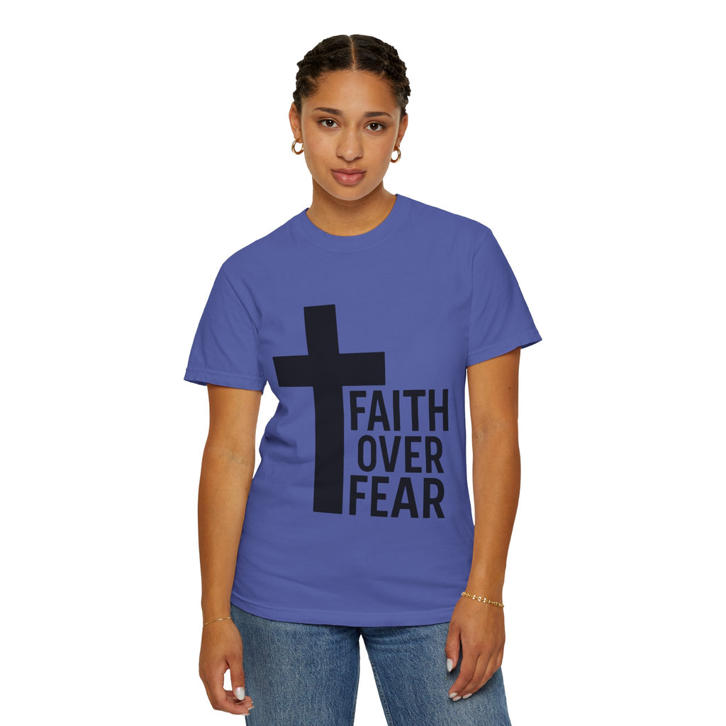 Faith Over Fear T-Shirt — Christian Cross Inspirational Tee