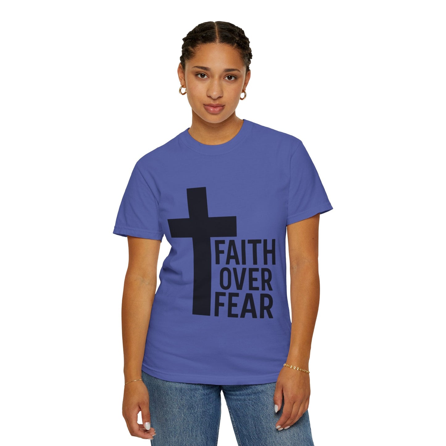 Faith Over Fear T-Shirt — Christian Cross Inspirational Tee Printify
