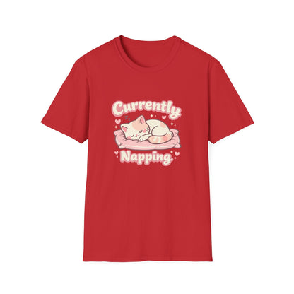 Cat Napping T-Shirt — Cute Sleeping Cat Tee for Cat Lovers Printify