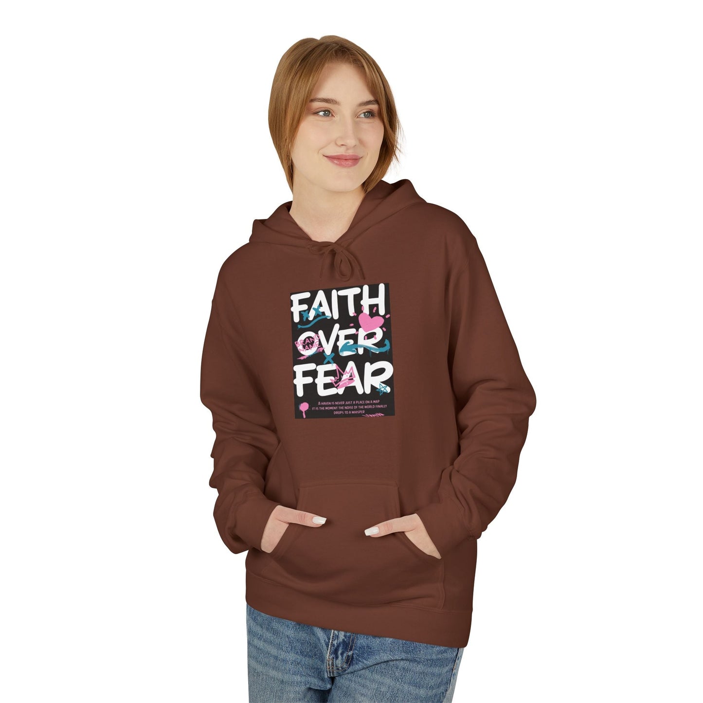 Faith Over Fear Hoodie — Floral Christian Inspiration Sweatshirt Printify