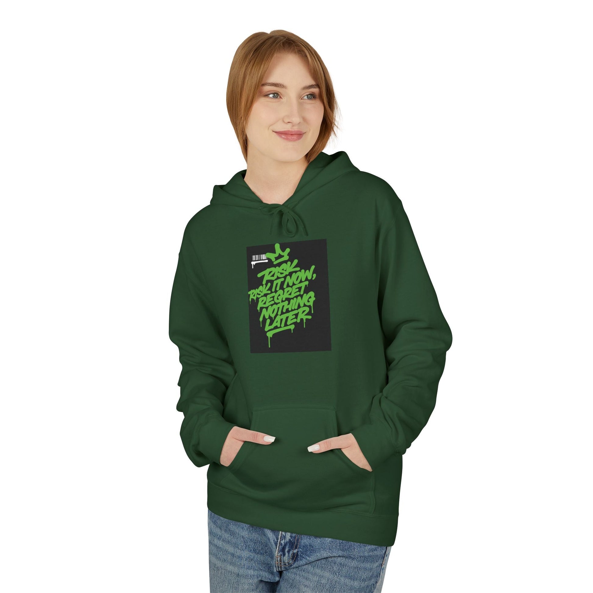 Retro Green Script Graphic Hoodie — "Push Your Limits" Streetwear Pullover Printify
