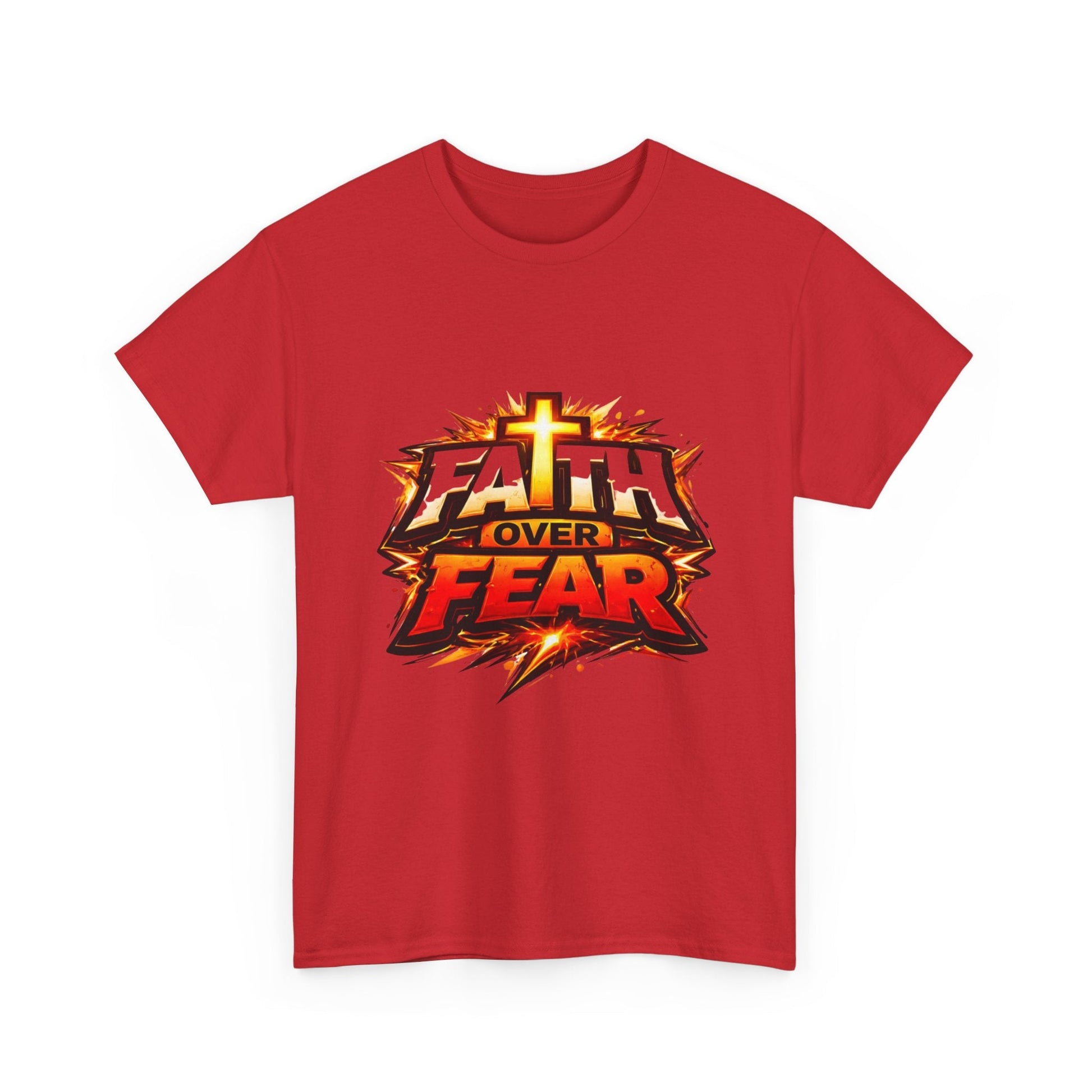 Faith Over Fear T-Shirt for Men – Christian Inspirational Tee with Cross Graphic Printify