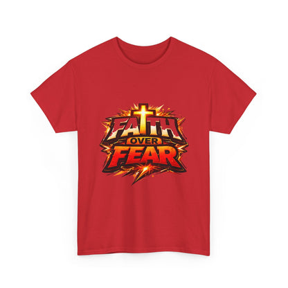 Faith Over Fear T-Shirt for Men – Christian Inspirational Tee with Cross Graphic Printify