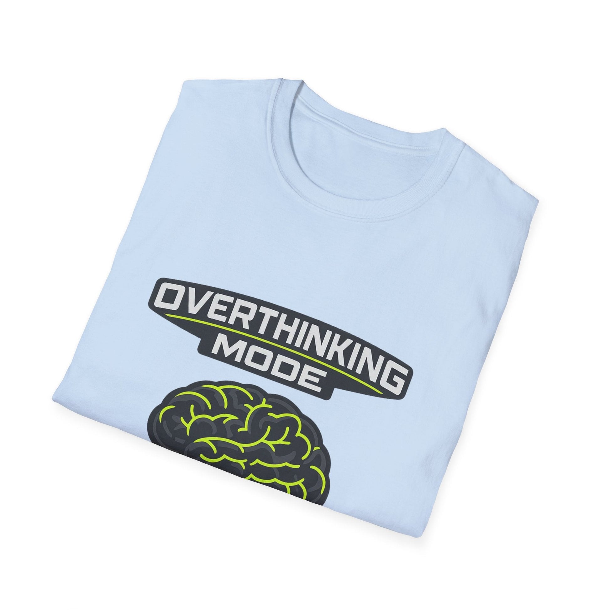 Overthinking Mode T-Shirt — Funny Brain Loading Graphic Tee Printify