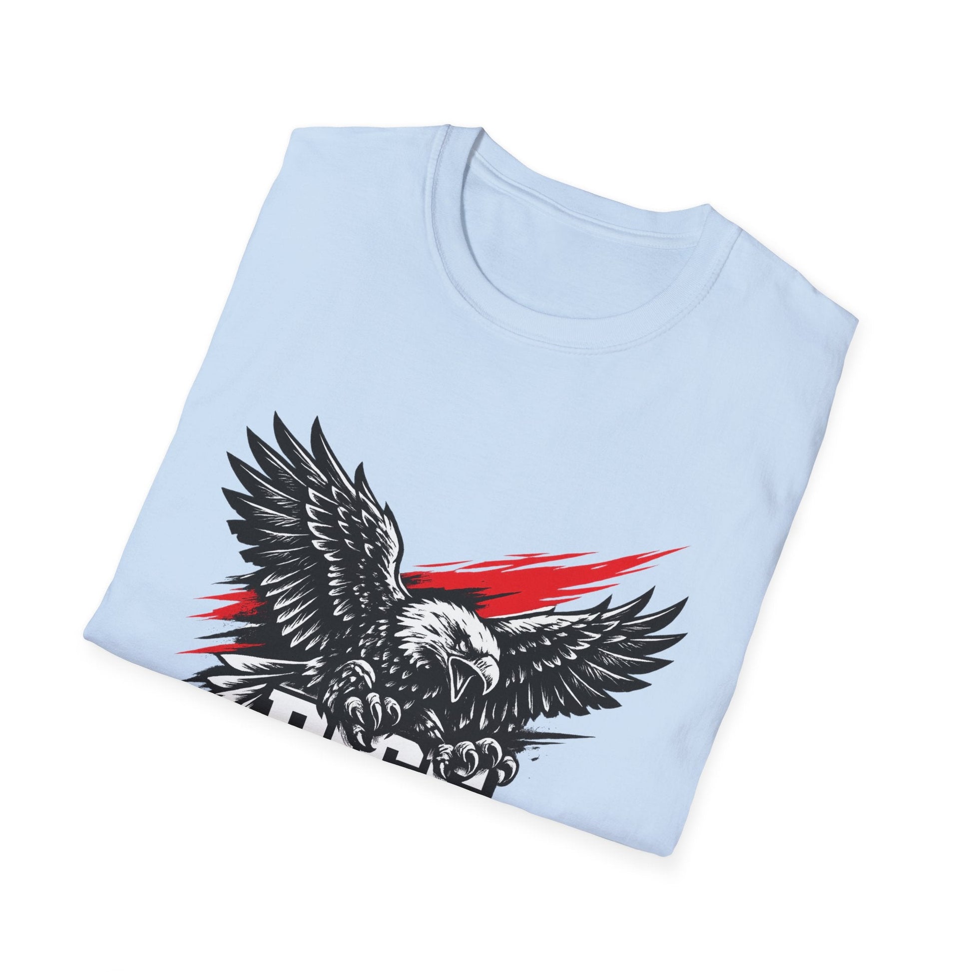 Rise Above Eagle T-Shirt — Patriotic Graphic Tee with Soaring Eagle Printify