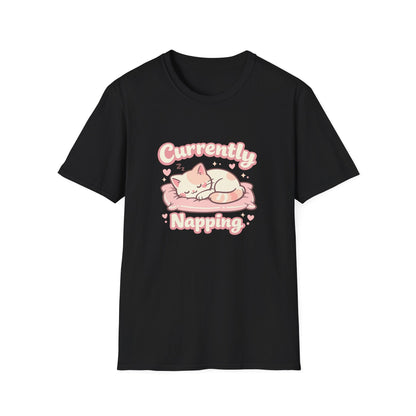 Cat Napping T-Shirt — Cute Sleeping Cat Tee for Cat Lovers Printify