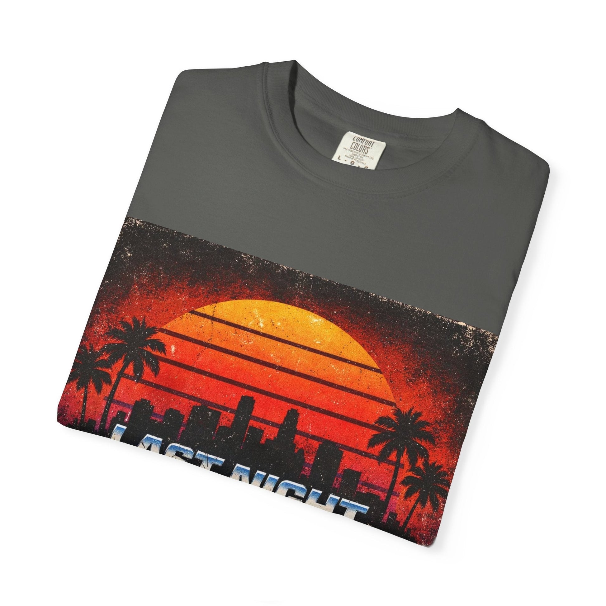 Last Night City T-Shirt — Retro Sunset Miami Vaporwave Tee Printify