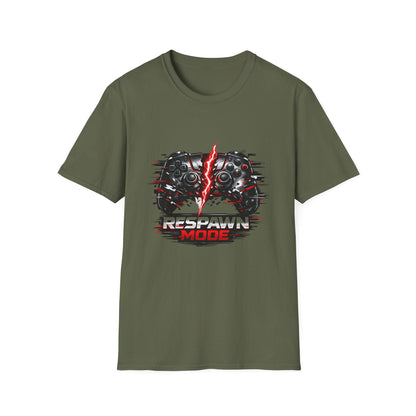 Respawn Mode Gaming T-Shirt — Retro Controller Design Printify