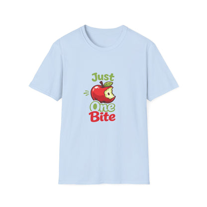 Just One Bite T-Shirt — Cute Apple Graphic Tee for Teachers & Foodies Printify