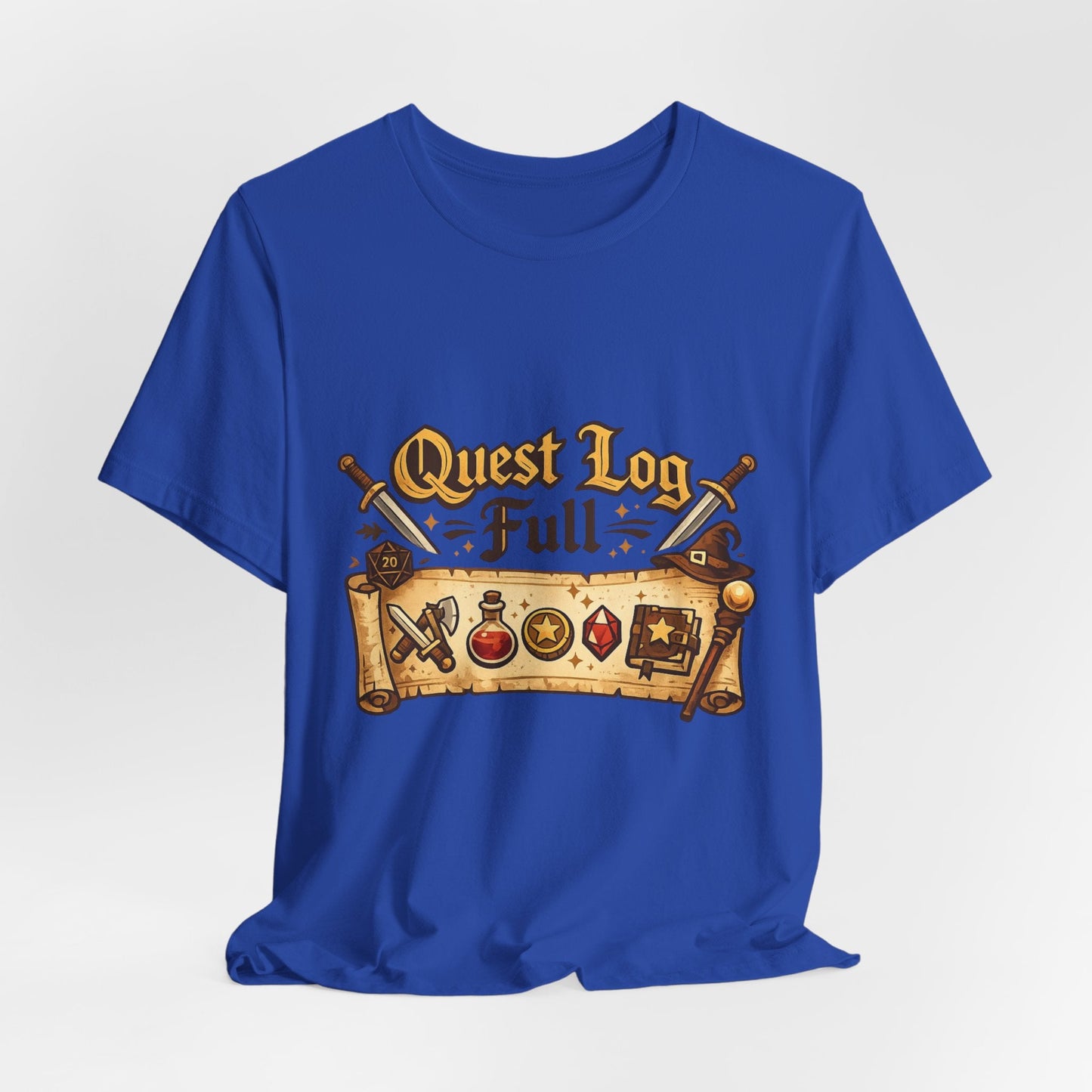 Quest Log Full T-Shirt — Gamer RPG Adventure Tee Printify