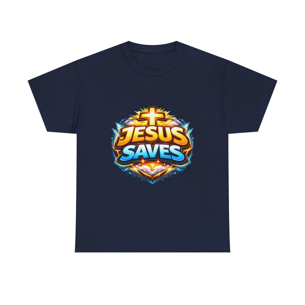 Jesus Saves T-Shirt — Bold Faith Graphic Tee for Christians, Church & Easter
