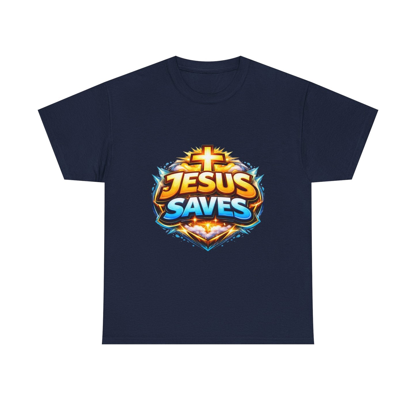 Jesus Saves T-Shirt for Men – Bold Faith Graphic Tee for Christians Printify