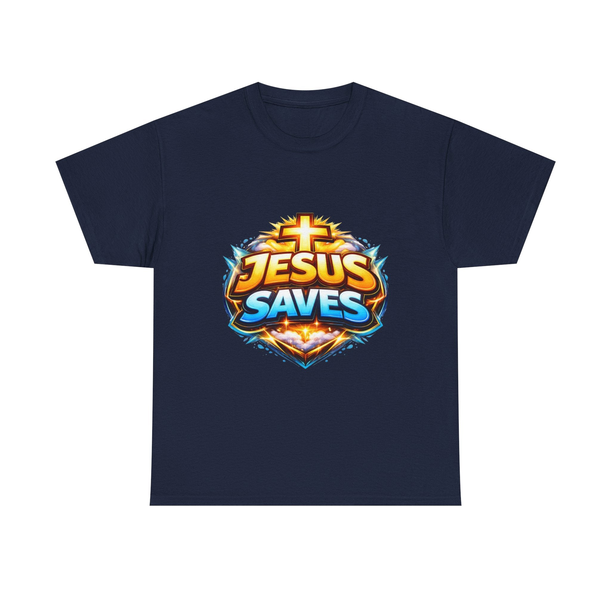 Jesus Saves T-Shirt — Bold Faith Graphic Tee for Christians, Church & Easter