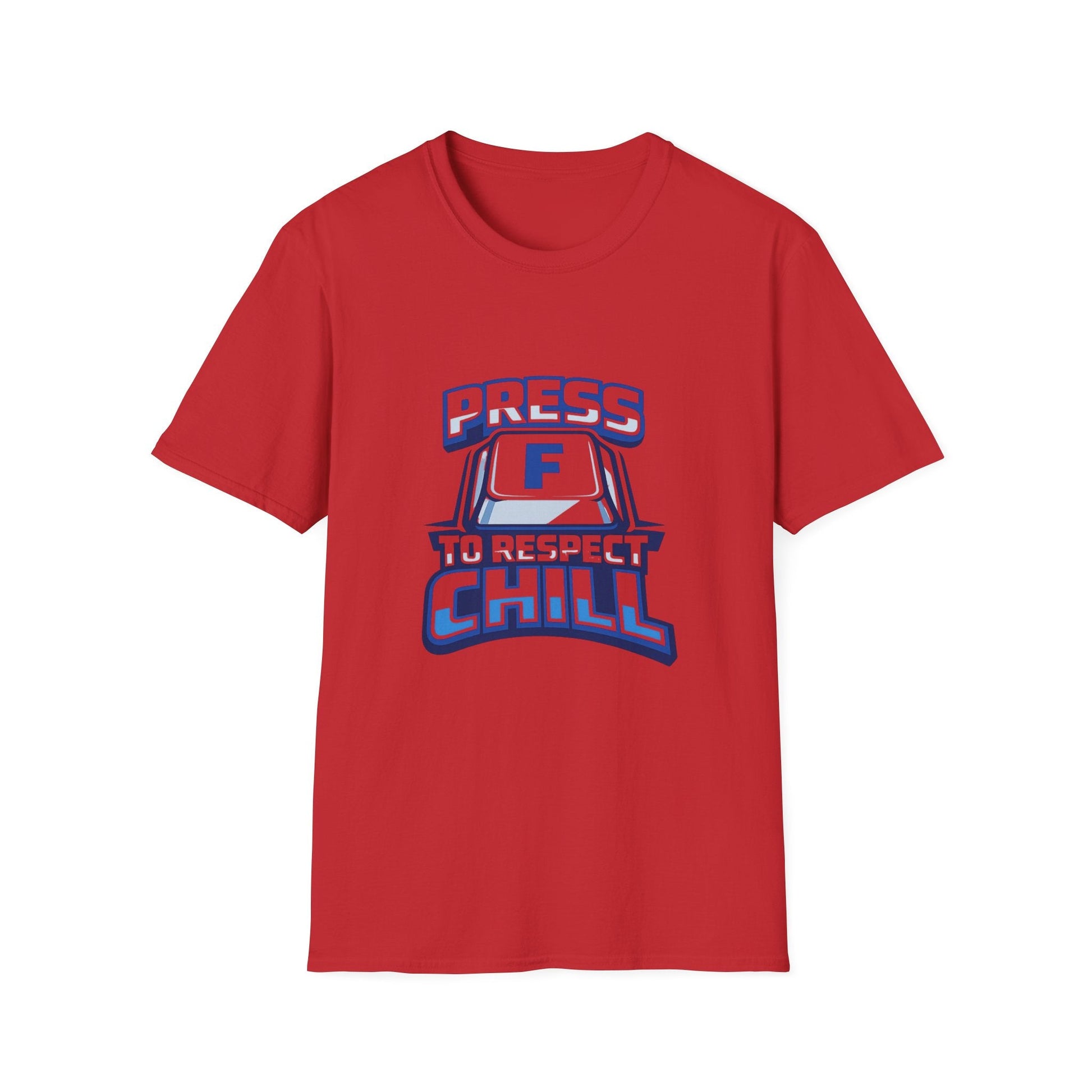 T-Shirt — "Press F to Respect Chill" Retro Gaming Graphic Tee Printify
