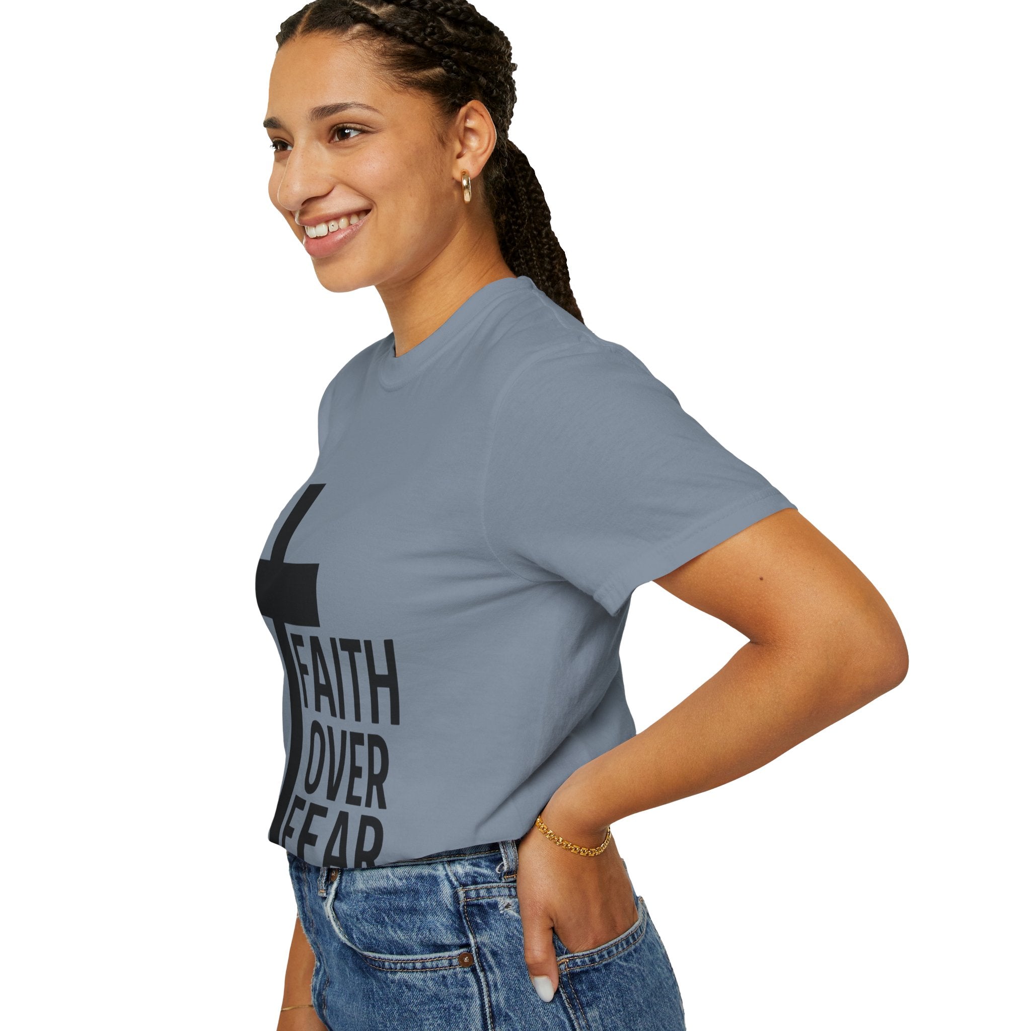 Faith Over Fear T-Shirt — Christian Cross Inspirational Tee